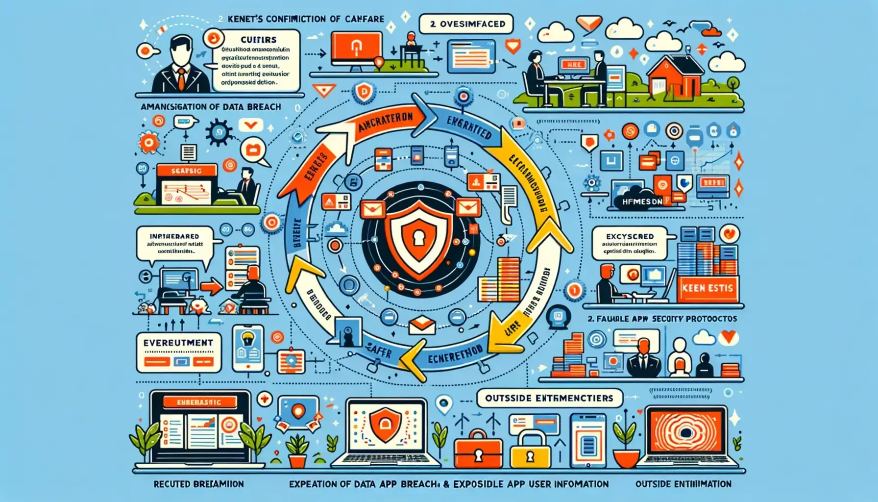 ** Grafik zu Datensicherheit und App-Schutzmaßnahmen.