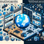 ** Gráfica sobre operaciones de fraude publicitario con servidores y gráficos.
