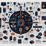 Übersichtliche Infografik über verschiedene Phishing-Angriffe in Schwarz, Blau und Orange.
