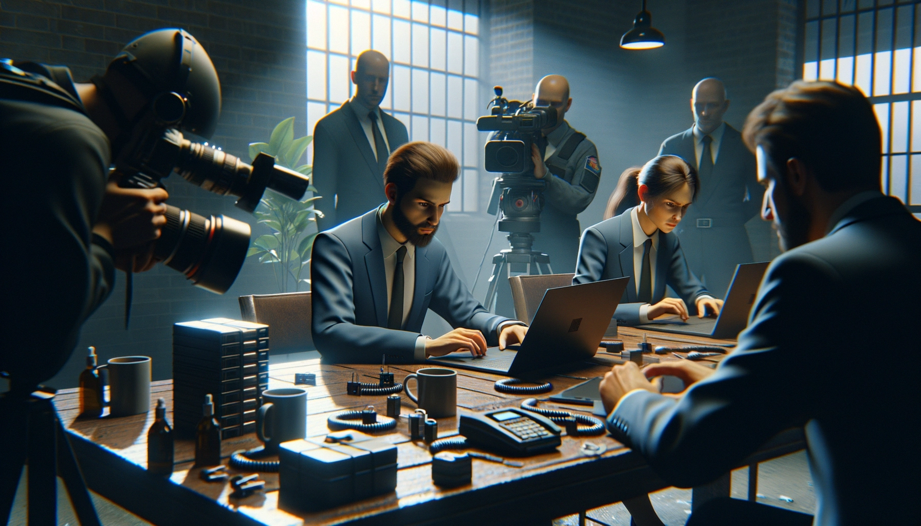 Виявлено небезпечну техніку Cookie-Bite для обходу MFA у хмарних сервісах Microsoft Група людей у ділових костюмах працює за столом, знімальна команда спостерігає.