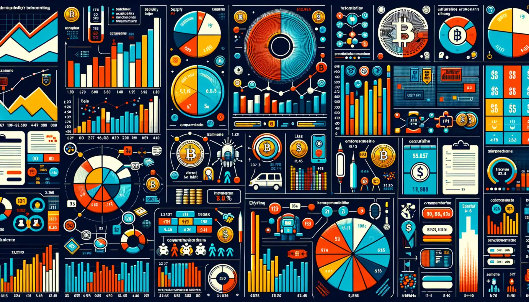 Працівники Coinbase продали хакерам дані користувачів: деталі інциденту та заходи безпеки Інфографіка з діаграмами та графіками на темному фоні, що ілюструє дані про криптовалюти та фінанси.