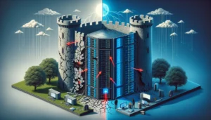 Critical Authentication Bypass Vulnerability in SAP NetWeaver Visual Composer Actively Exploited in the Wild A split image showing a crumbling castle on one side and a sleek data center on the other.