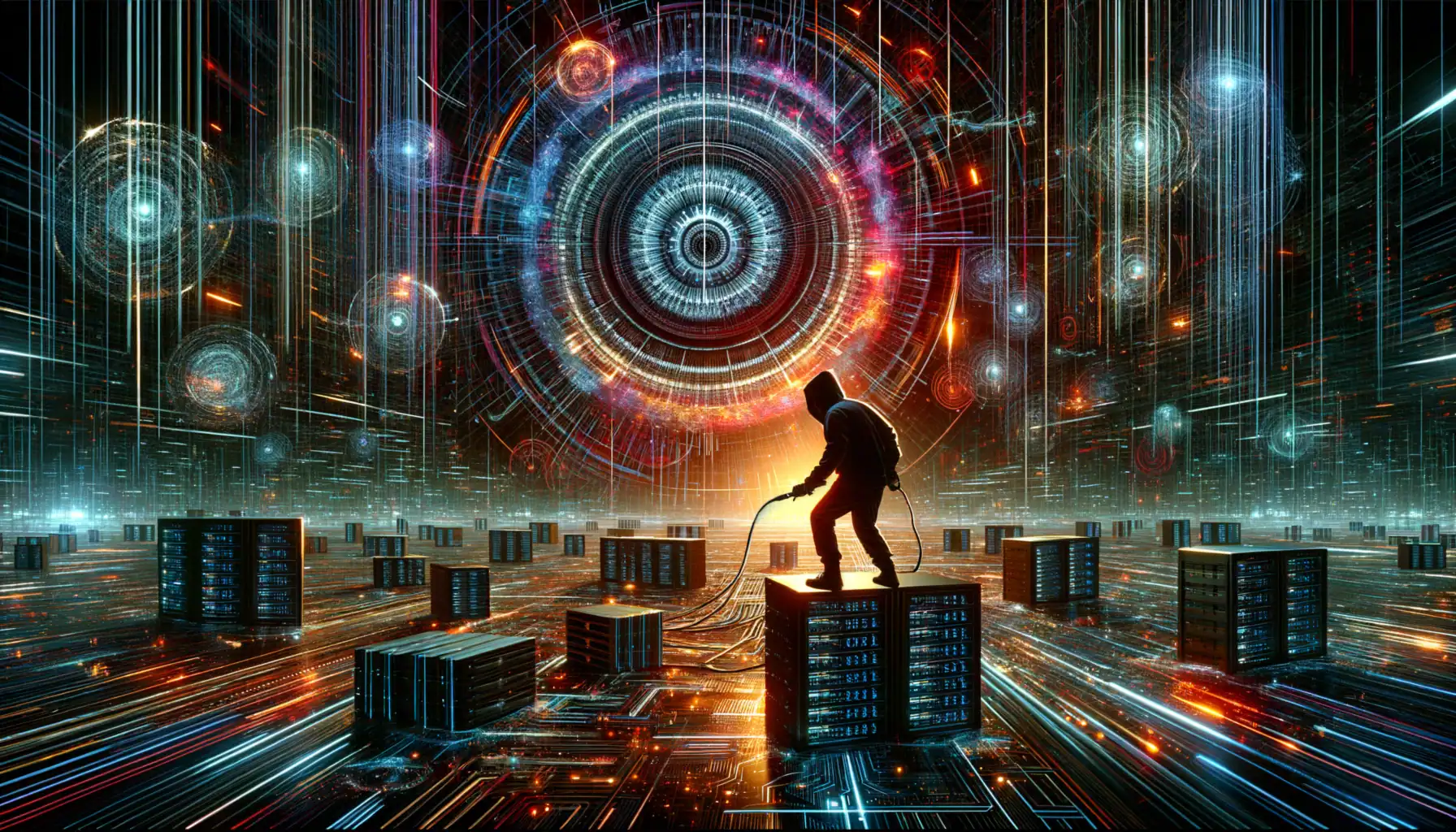 Detectada Campaña Masiva de Secuestro de Subdominios a través de Registros CNAME Abandonados Persona conectando cables en un entorno digital futurista.