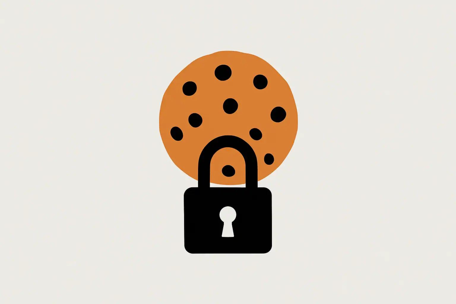 Alarmierende Cybersicherheitsstudie: Milliarden gestohlener Cookie-Dateien bedrohen Nutzer weltweit Orangefarbener Keks mit einem Schloss darunter, symbolisiert Sicherheit.