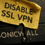 Записка с инструкцией отключить SSL VPN на устройстве SonicWall.
