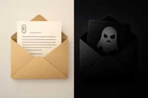 Phantom Papa phishing campaign delivers Phantom stealer via RAR→IMG/ISO, adds webcam extortion module Two envelopes contrasting light and dark themes, one with a letter, the other with a ghost graphic.