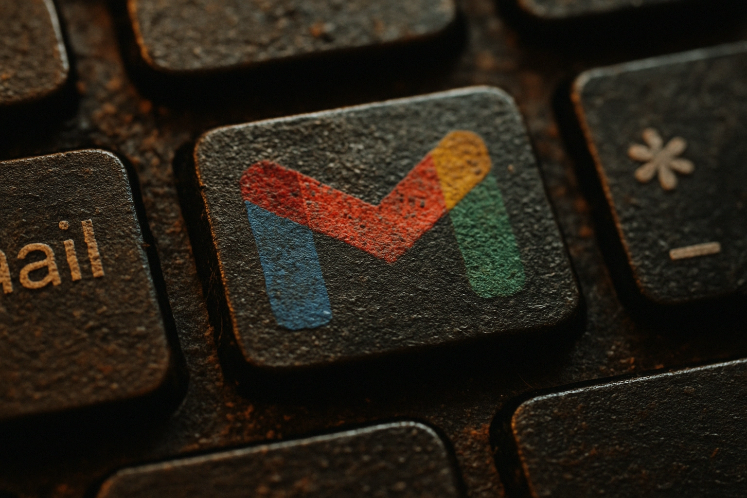 Nahaufnahme der Gmail-Taste auf einer Computer-Tastatur.