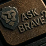 Логотип з левом і написом "ASK BRAVE?" на темному фоні.