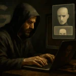 ColdRiver pivots to ClickFix: NoRobot and MaybeRobot replace LostKeys in stealthier social engineering campaigns Hooded figure typing on a laptop, with eerie portraits and chess pieces nearby.