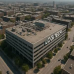 Großes Logitechkonto in urbaner Umgebung mit klarer Sicht auf das Gebäude.