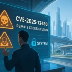 Mann interagiert mit einem digitalen Bildschirm über Sicherheitslücken.