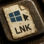 Кнопка клавіатури з символами Windows та мишею, зношена і брудна.