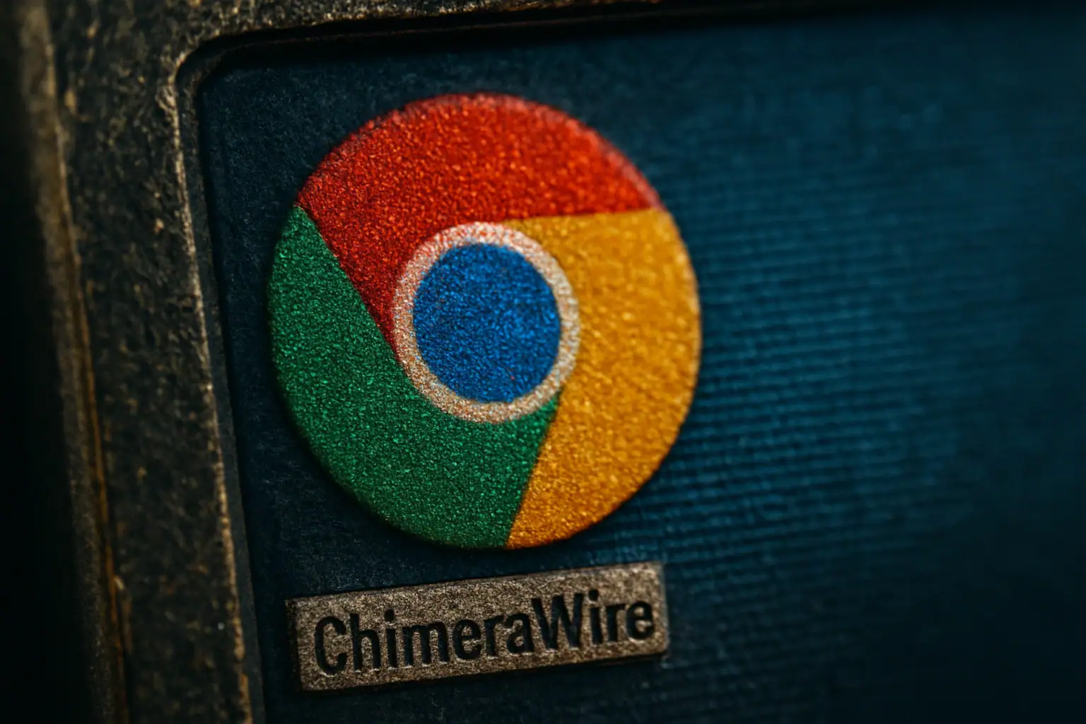 Colorful Chrome logo on textured surface with "ChimeraWire" label underneath.