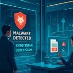 Уведомление о вредоносном ПО с двумя пользователями в современном офисе.