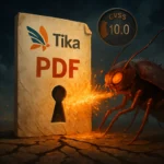 Tika-Logo auf einer PDF-Datei mit einer Kreatur, die Flamme ausstößt.