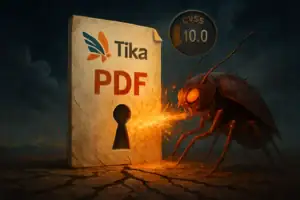 Tika-Logo auf einer PDF-Datei mit einer Kreatur, die Flamme ausstößt.