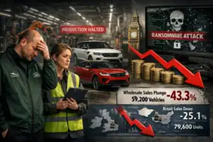 Workers express concern over halted production and a ransomware attack in an auto factory.