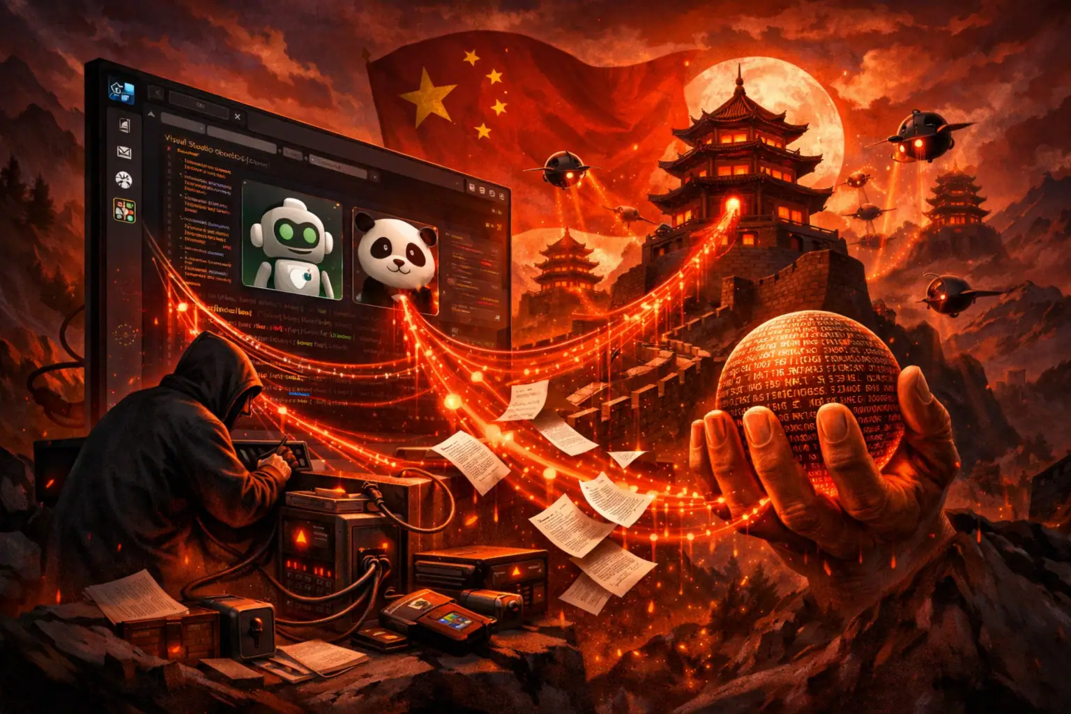 Cyber-Elemente verschmelzen mit asiatischer Architektur und Dramaturgie.