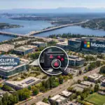 Панорама озера з будівлями Microsoft і Eclipse Foundation.
