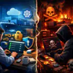 ** Conflicto entre un hacker ético y un ciberdelincuente en un entorno digital.