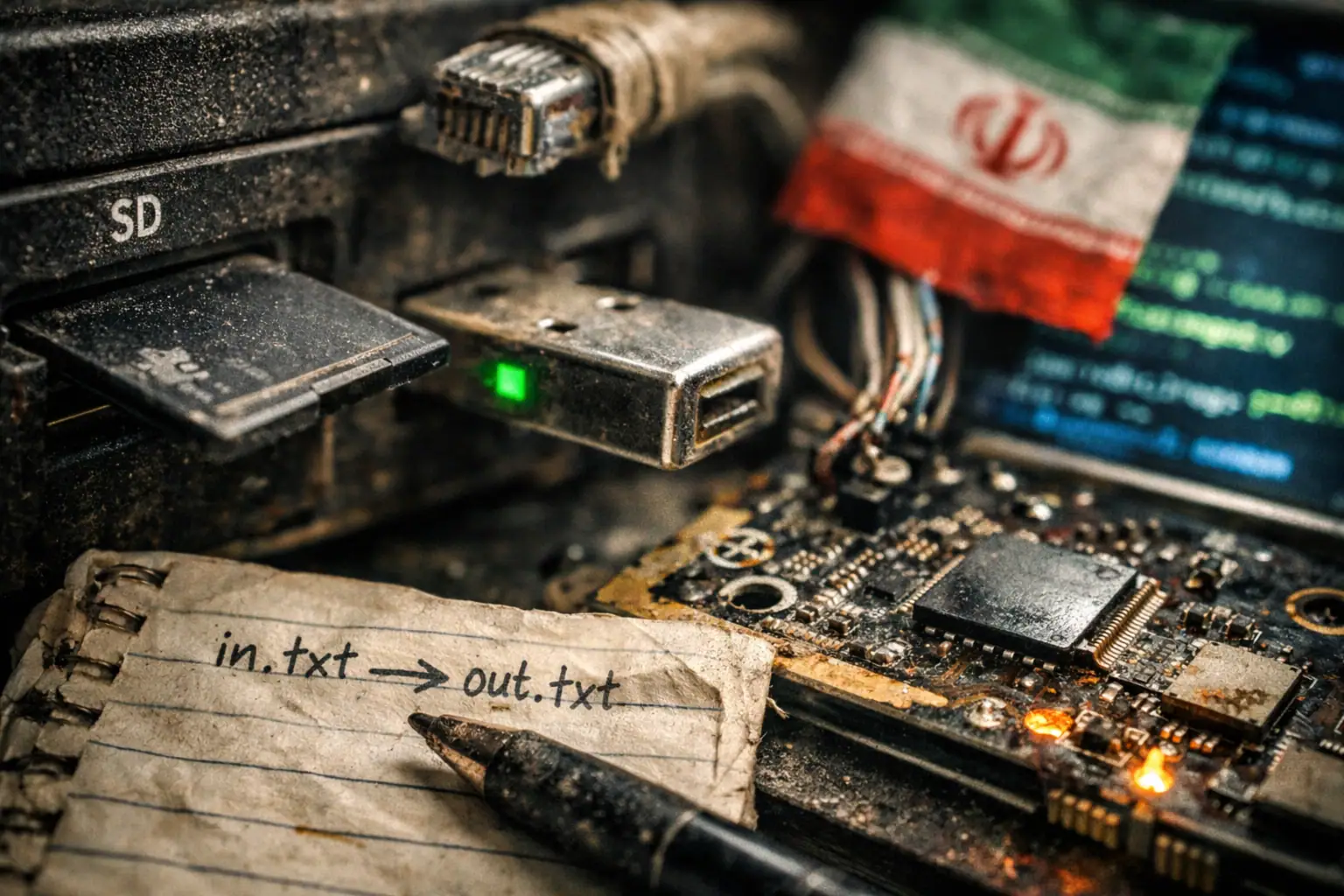 Tarjeta de memoria, placa de circuito y notas sobre transferencia de archivos.