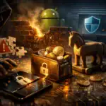 Комп'ютерний шахрай згортає смартфон та бронює криптовалюту.