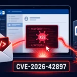 Grafische Darstellung eines aktiven XSS-Angriffs auf Exchange Server.