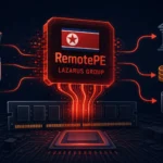 Grafik zu RemotePE mit symbolischen Icons für Cyber-Kriminalität.