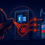 Кібернапад у вигляді чорного птаха, атакує сервер через електронну пошту.