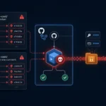 Diagramm einer Supply-Chain-Attacke in GitHub Actions mit gefährlichen Commits.