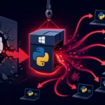 Графическое представление атаки на GitHub с использованием Python для вредоносного ПО.
