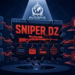 Graphic depicting INTERPOL's action against Sniper Dz phishing scheme.