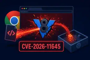 Visualisierung des Chrome Zero-Day Exploits CVE-2026-11645 und dessen Patch.