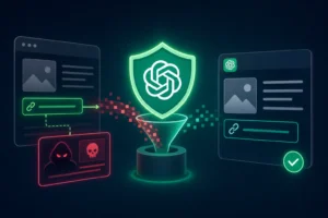 Схематичне зображення, що ілюструє вразливість ChatGPT до фішингу.
