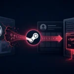Gráfica de malware de WordPress conectando a perfiles de Steam.