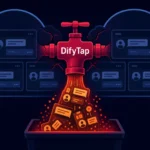 Ілюстрація розгалуження DifyTap з даними, що витікають.