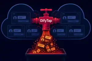 Ілюстрація розгалуження DifyTap з даними, що витікають.