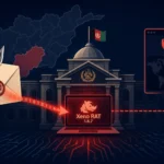 Xeno RAT targets Afghan finance ministry in a digital illustration.