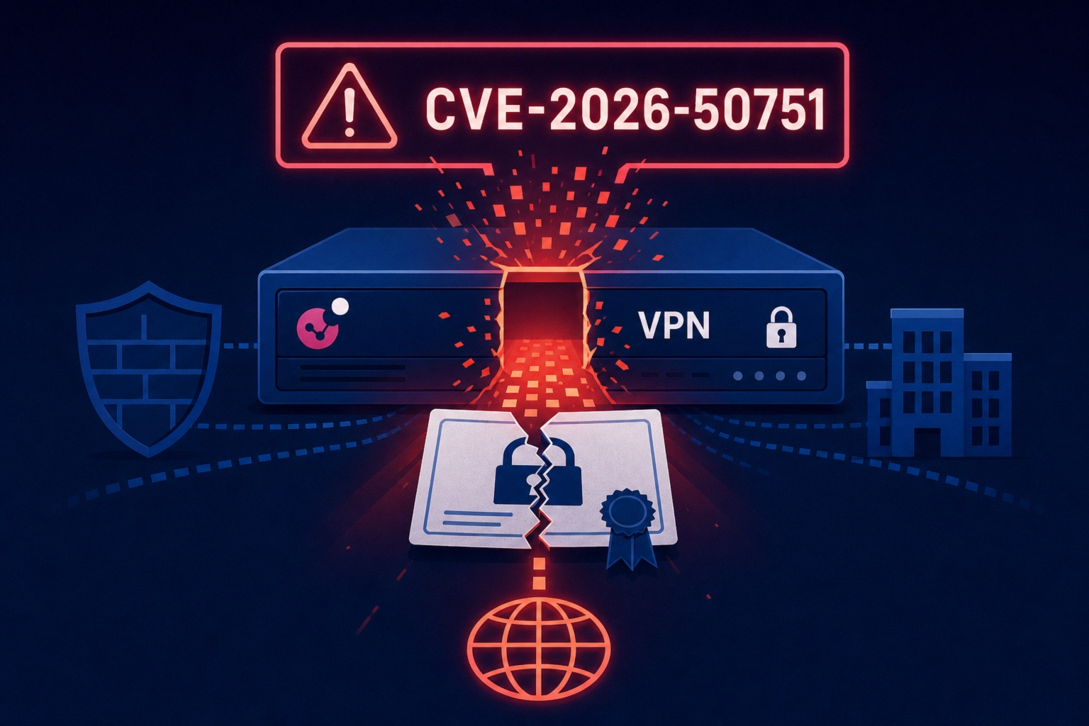 Illustration depicting the Check Point VPN flaw CVE-2026-50751 alert.