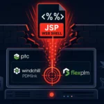 Visualization of a cyber exploit affecting PTC Windchill software.