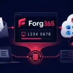 Diagram illustrating Forg365 phishing as a service targeting Microsoft 365.