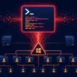 Схематическое представление атаки на AD и AWS, с командной строкой и пользователями.