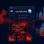 Visual representation of Roundcube vulnerabilities linked to China.