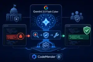 Visual representation of Google Gemini 3.5 Flash Cyber for code security.
