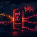 Visual representation of the NightLedger backdoor cyberattack framework.