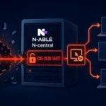 Graphical representation of N-able N-central and CVE-2026-18577 security issue.