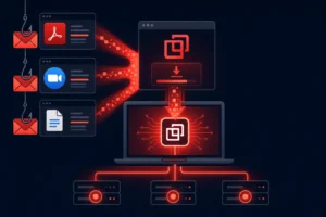 Visual representation of cyber threats related to ScreenConnect abuse.