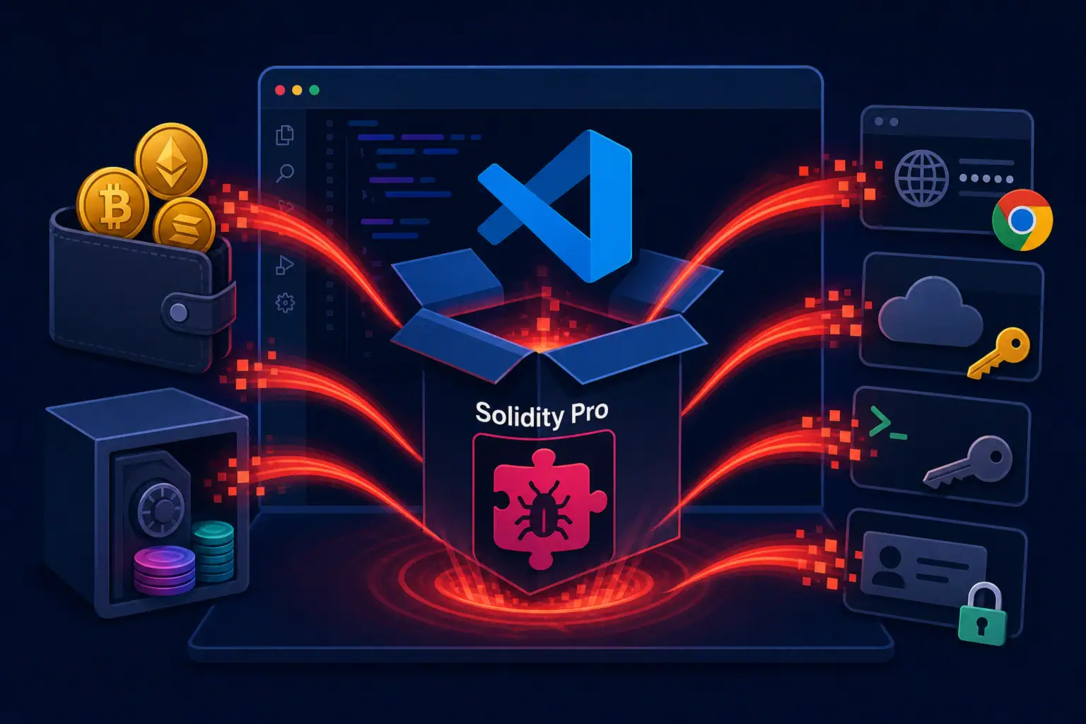 Вредоносное расширение Solidity Pro крадет криптовалюту и данные пользователей.