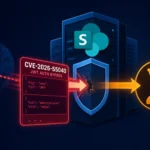 Gráfico sobre el CVE-2026-55040 y el bypass de autenticación JWT en SharePoint.