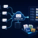Visual representation of data leaks from noreply domains and their implications.